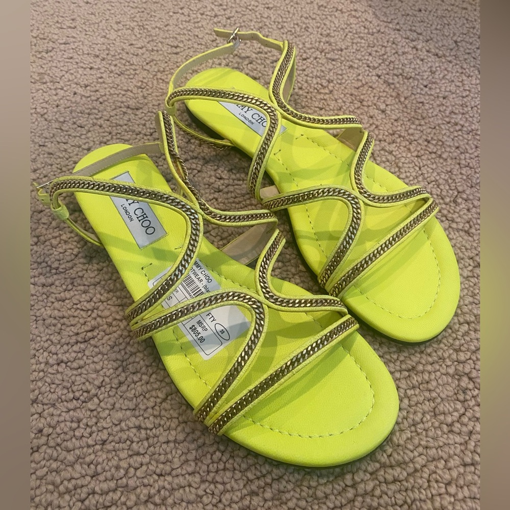 Jimmy Choo London Yellow & Gold Strappy Sandal